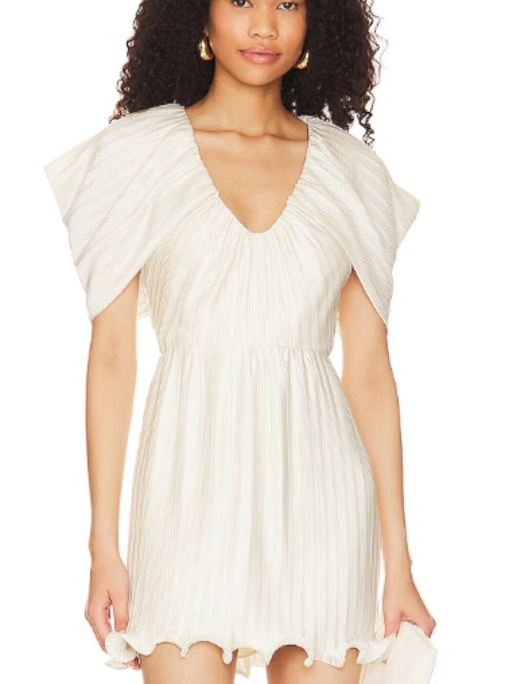 ✨ NWT Lovers + Friends "Ella" Ivory Pleated Mini Dress Size S✨